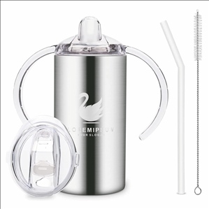 12oz Stainless Steel Sippy Cups for Toddlers with Handles, Spill Proof Double Wall Vacuum Insulated